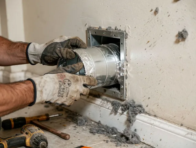 Professional dryer vent repair and installation by Kent Dryer Vent Cleaning in Kent